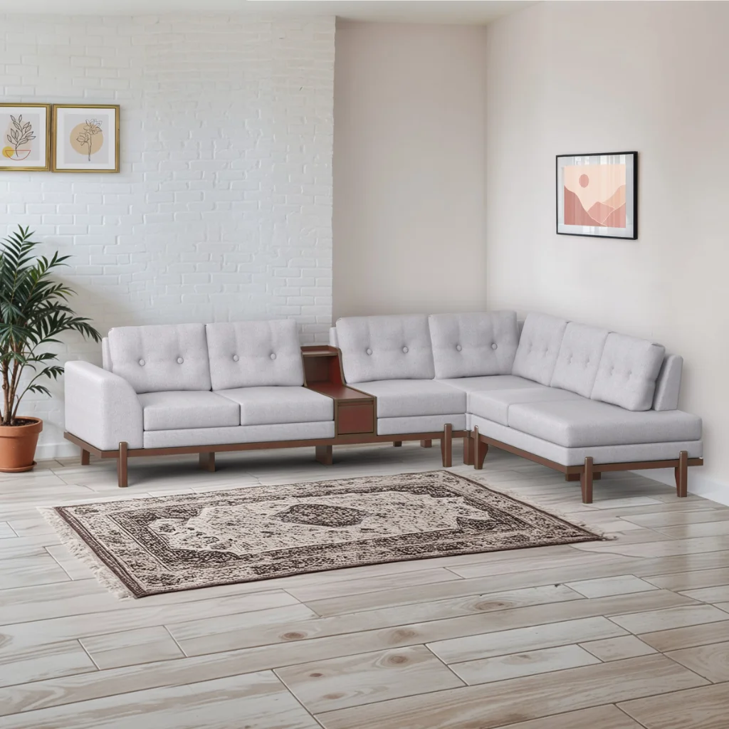 Regal WOODEN L SHAPE SOFA SET- PERILIN Regal Sofa