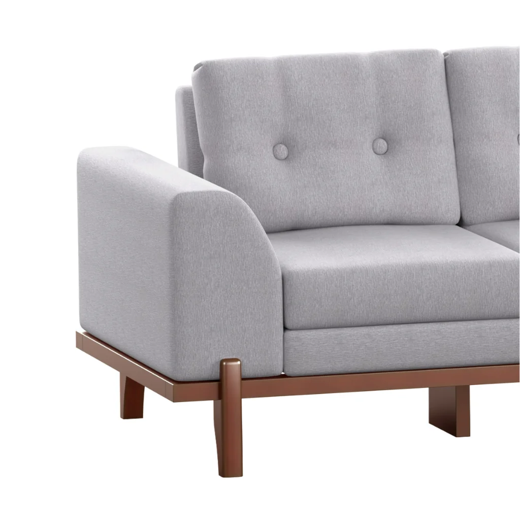 Regal WOODEN L SHAPE SOFA SET- PERILIN SDC-395-3-1-20 (Fabric-2145) Regal WOODEN L SHAPE SOFA SET