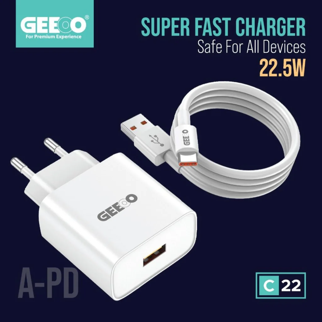 GEEOO C22 SUPER FAST CHARGER SET GEEOO C22