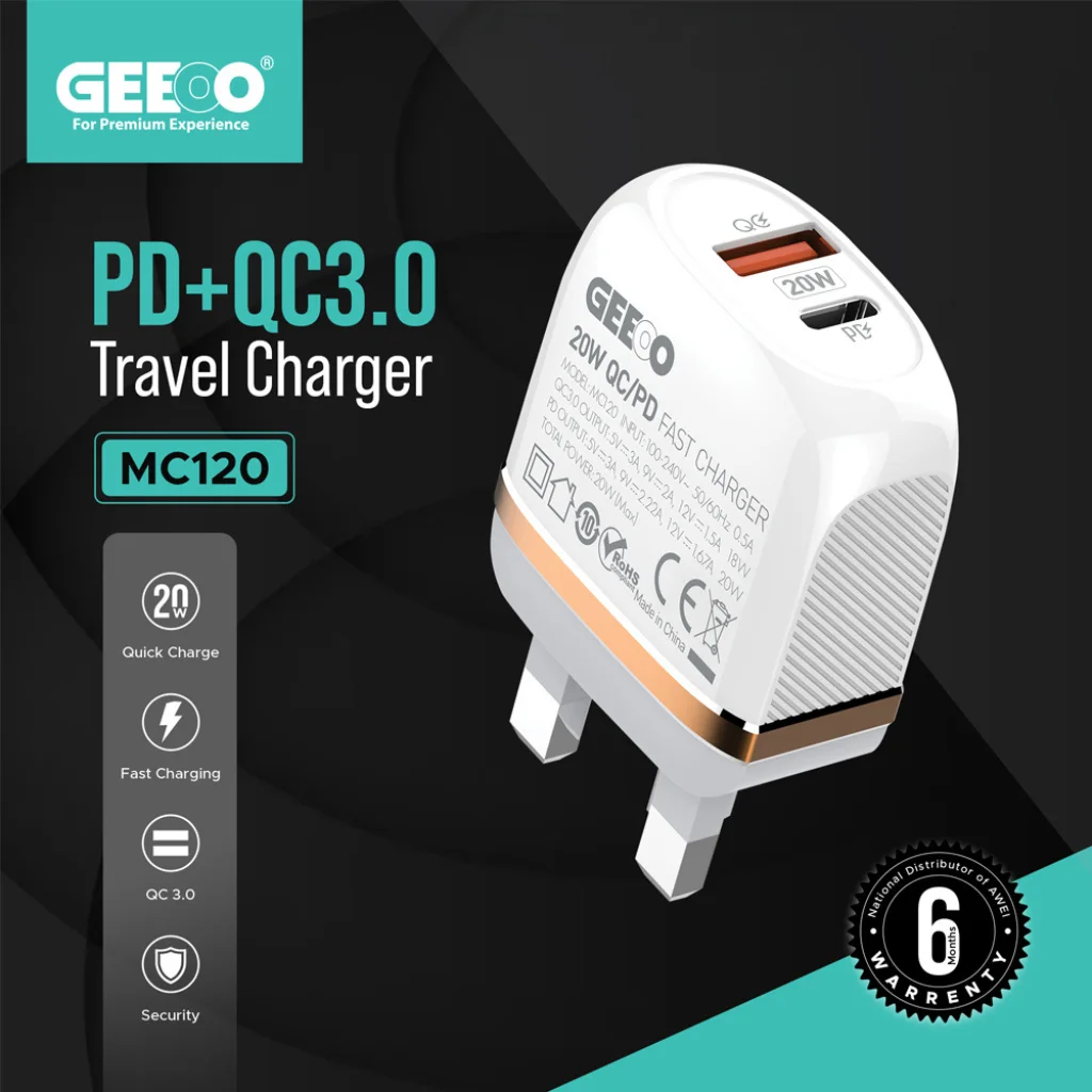 GEEOO MC-120 TYPE-C CHARGER TYPE-C CHARGER