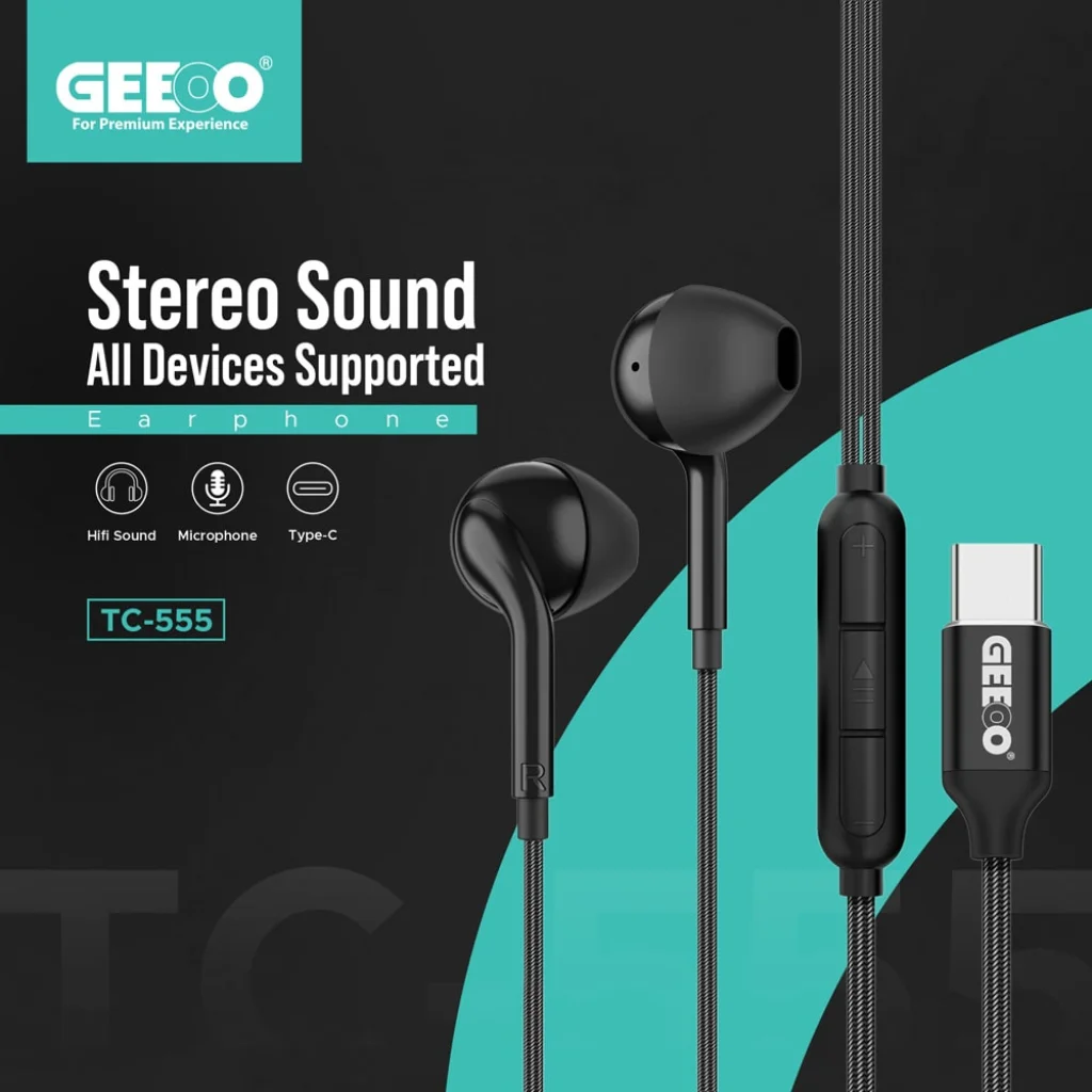 GEEOO TC-555 (TYPE-C EARPHONE) TYPE-C EARPHONE