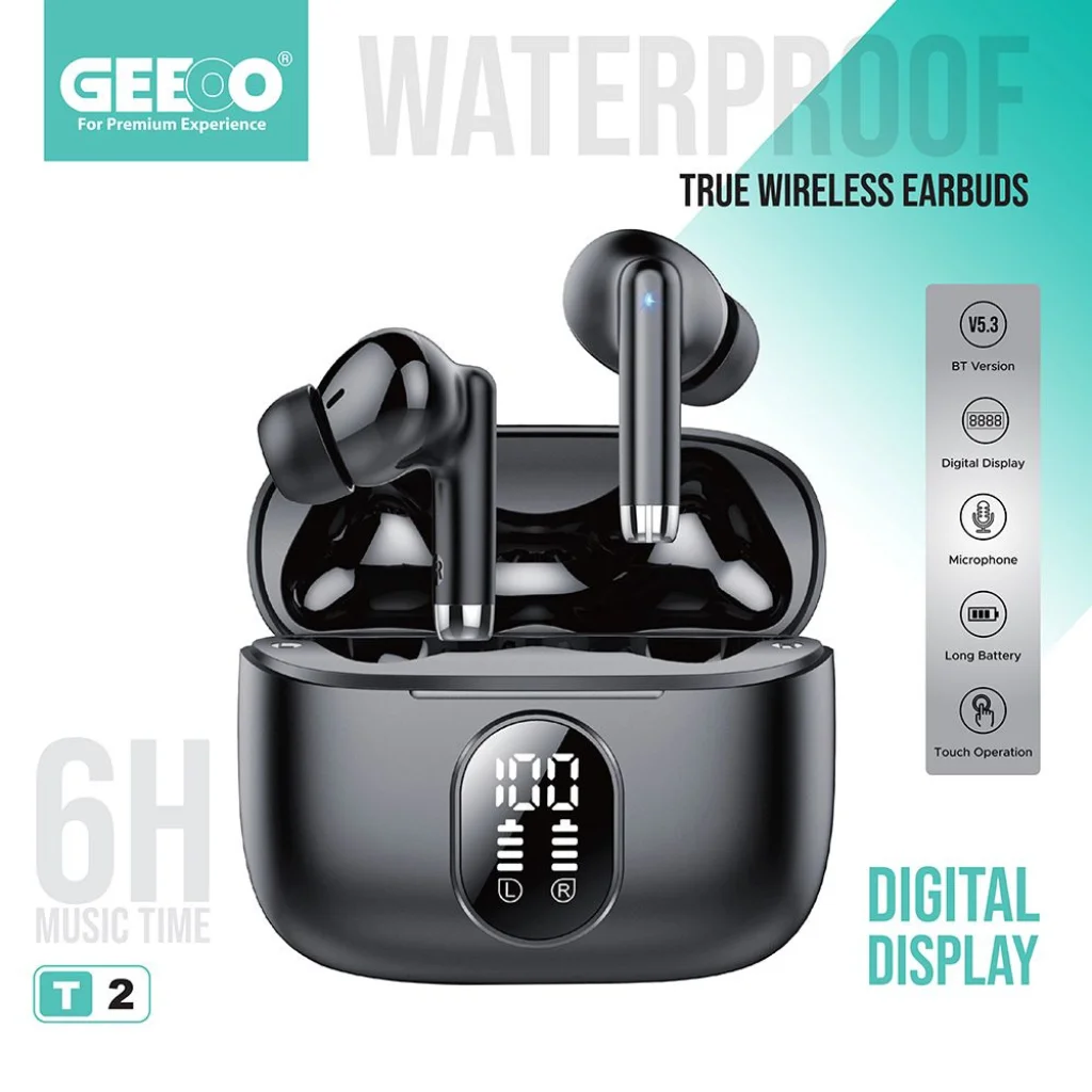 GEEOO T-2 DIGITAL DISPLAY EARBUDS DIGITAL DISPLAY EARBUDS