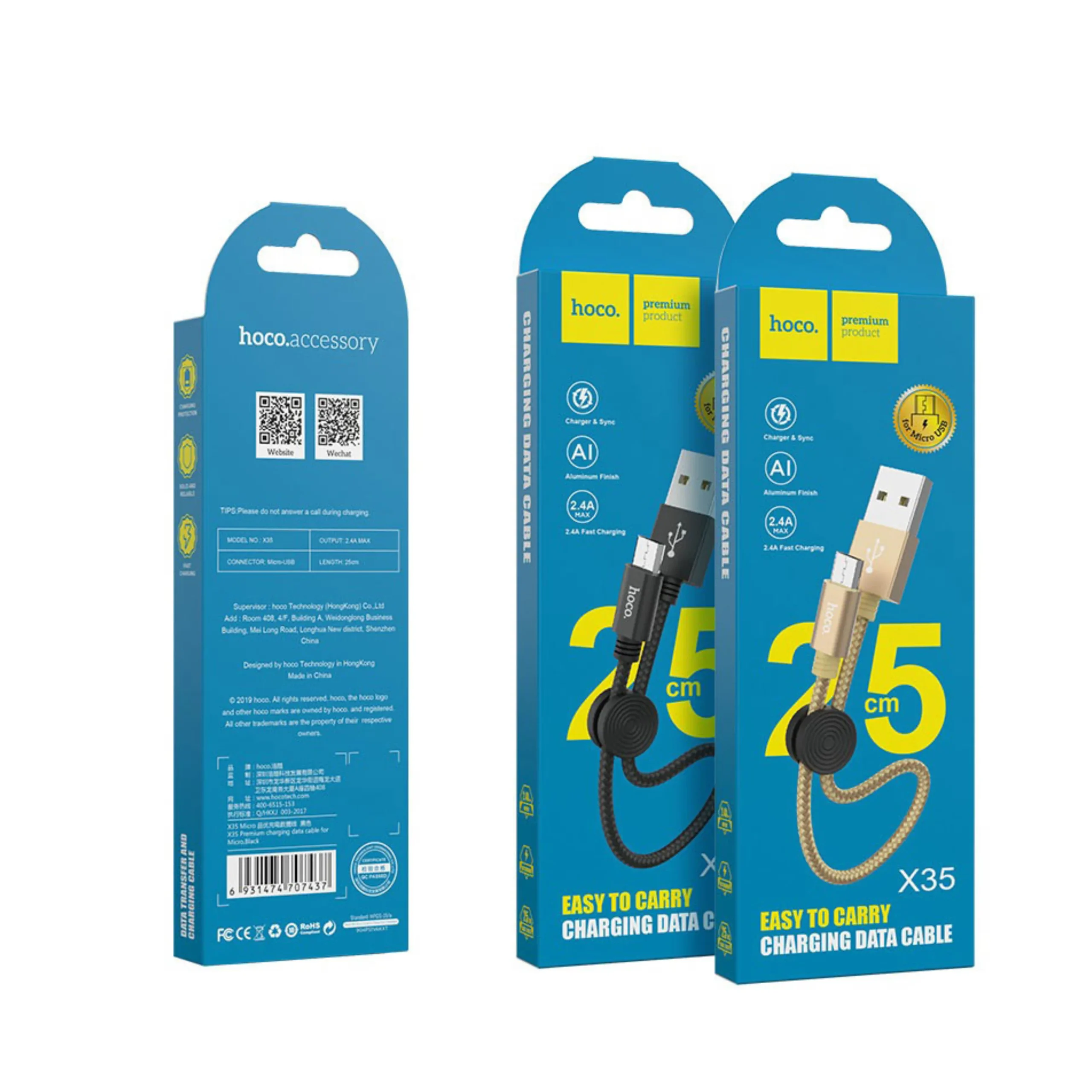 HOCO X35 SHORT DATA CABLE MICRO HOCO X35 SHORT