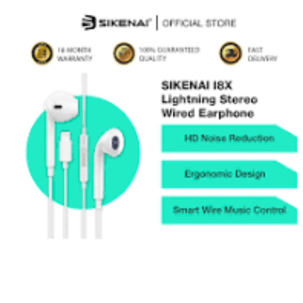 SIKENAI I8X LIGHTNING STEREO WIRED EARPHONE SIKENAI I8X LIGHTNING STEREO WIRED EARPHONE