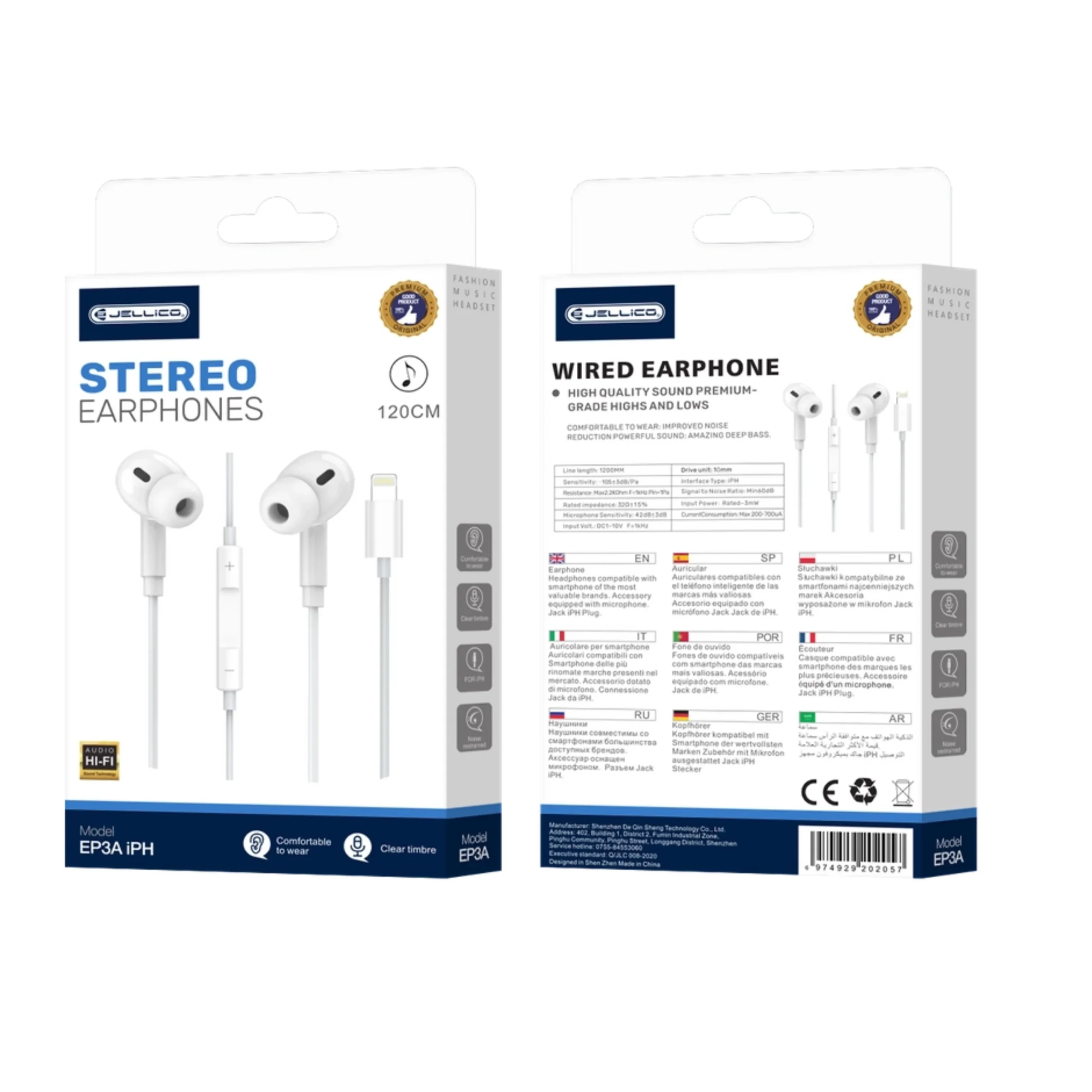 JELLICO EP3 WIRED EARPHONES WITH MICROPHONE JELLICO EP3 WIRED EARPHONES MICROPHONE