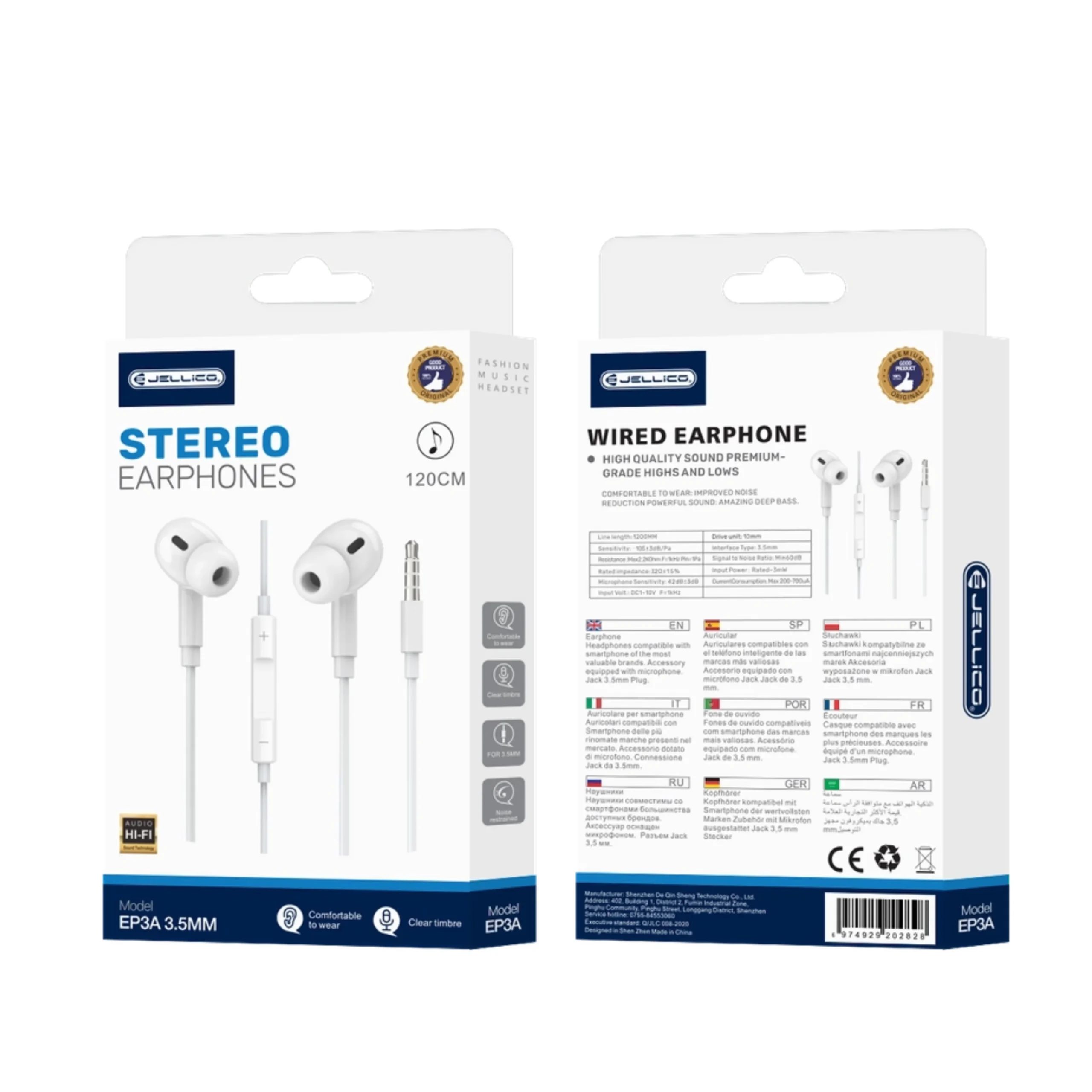 JELLICO EP3 WIRED EARPHONES WITH MICROPHONE JELLICO EP3 WIRED EARPHONES MICROPHONE