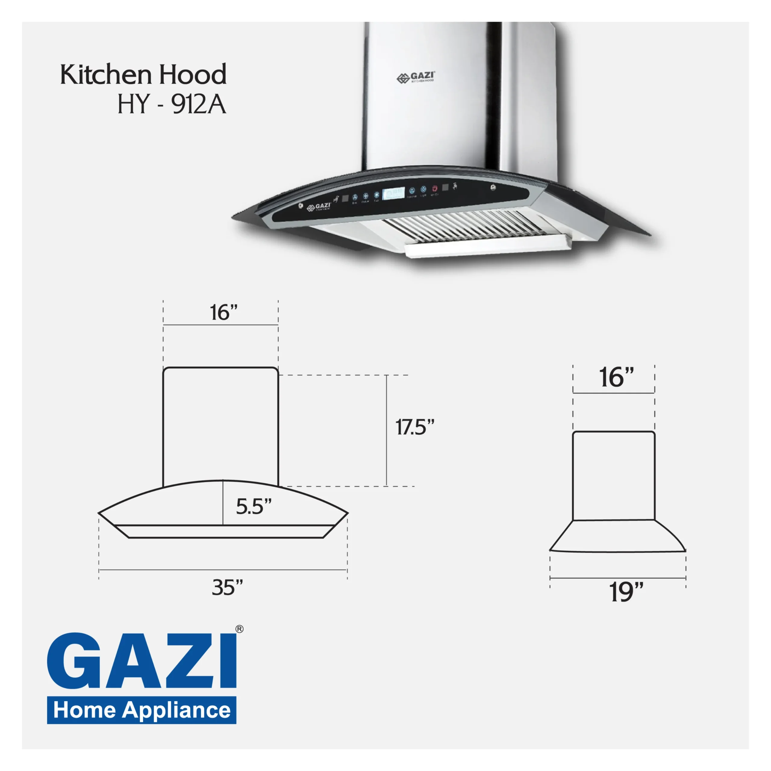 Gazi Smiss Kitchen Hood HY-912A Kitchen Hood HY-912A