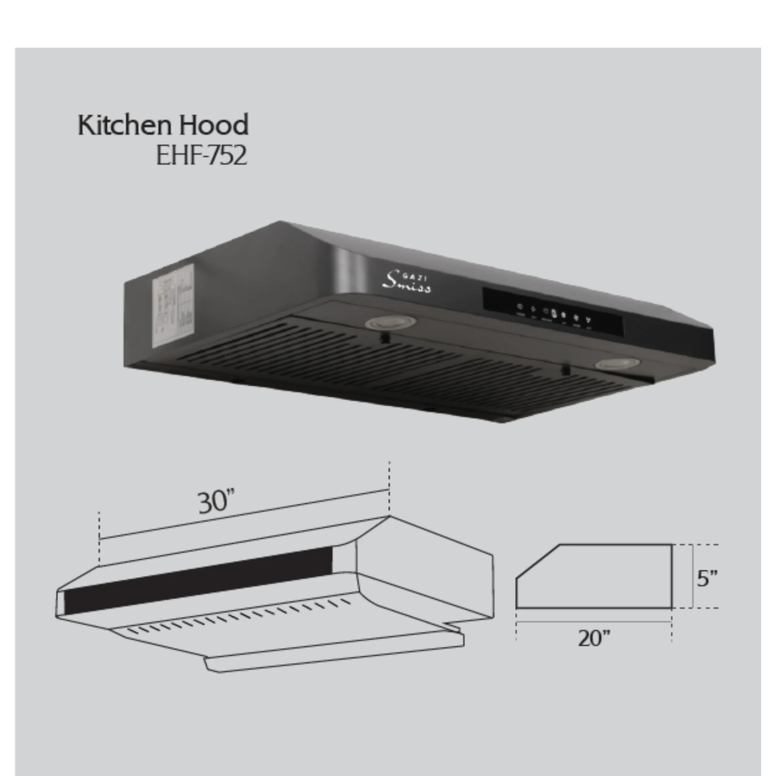 Gazi Smiss Kitchen Hood-EH-F752 Kitchen Hood-EH-F752
