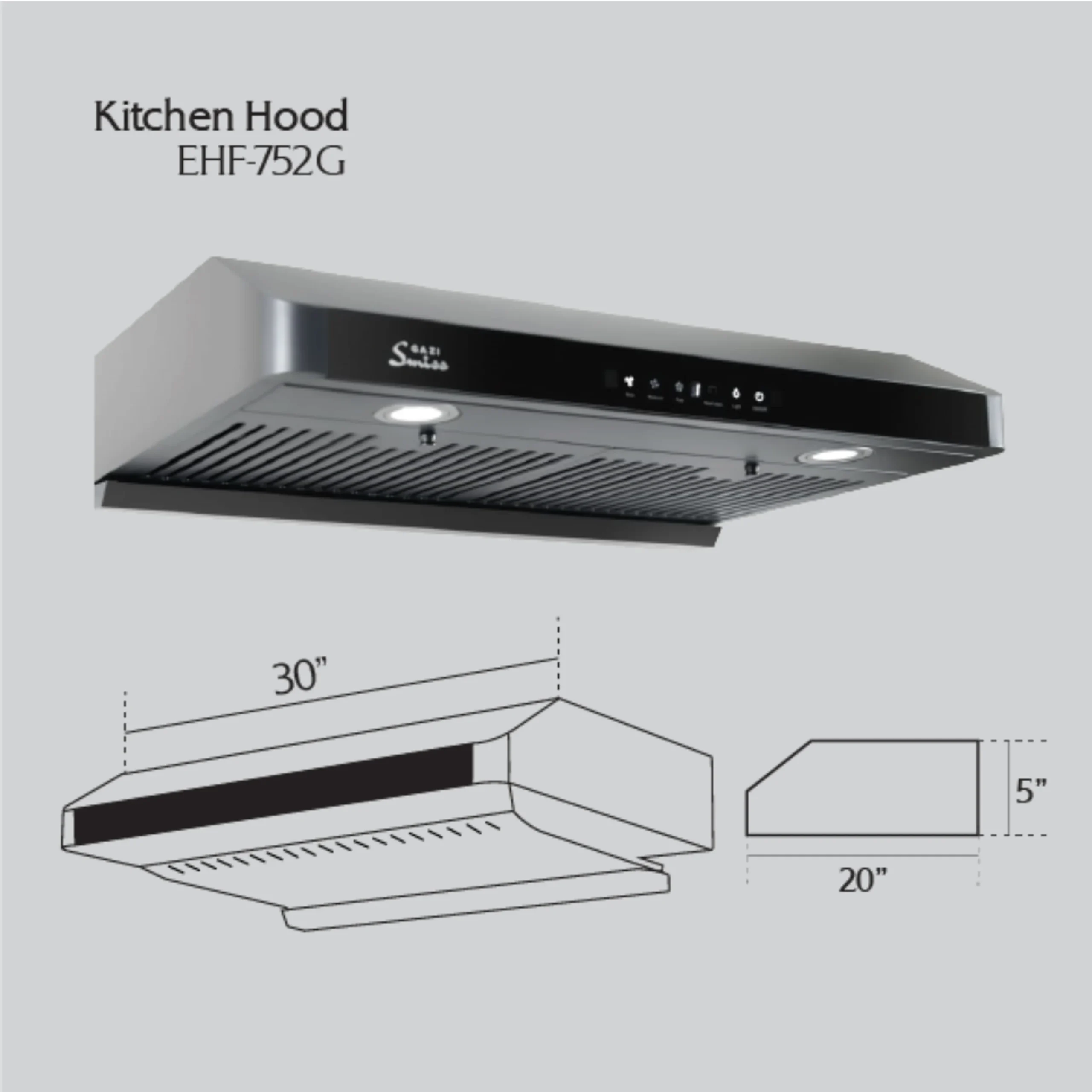 Gazi EH-F752G Smiss Kitchen Hood Gazi EH-F752G