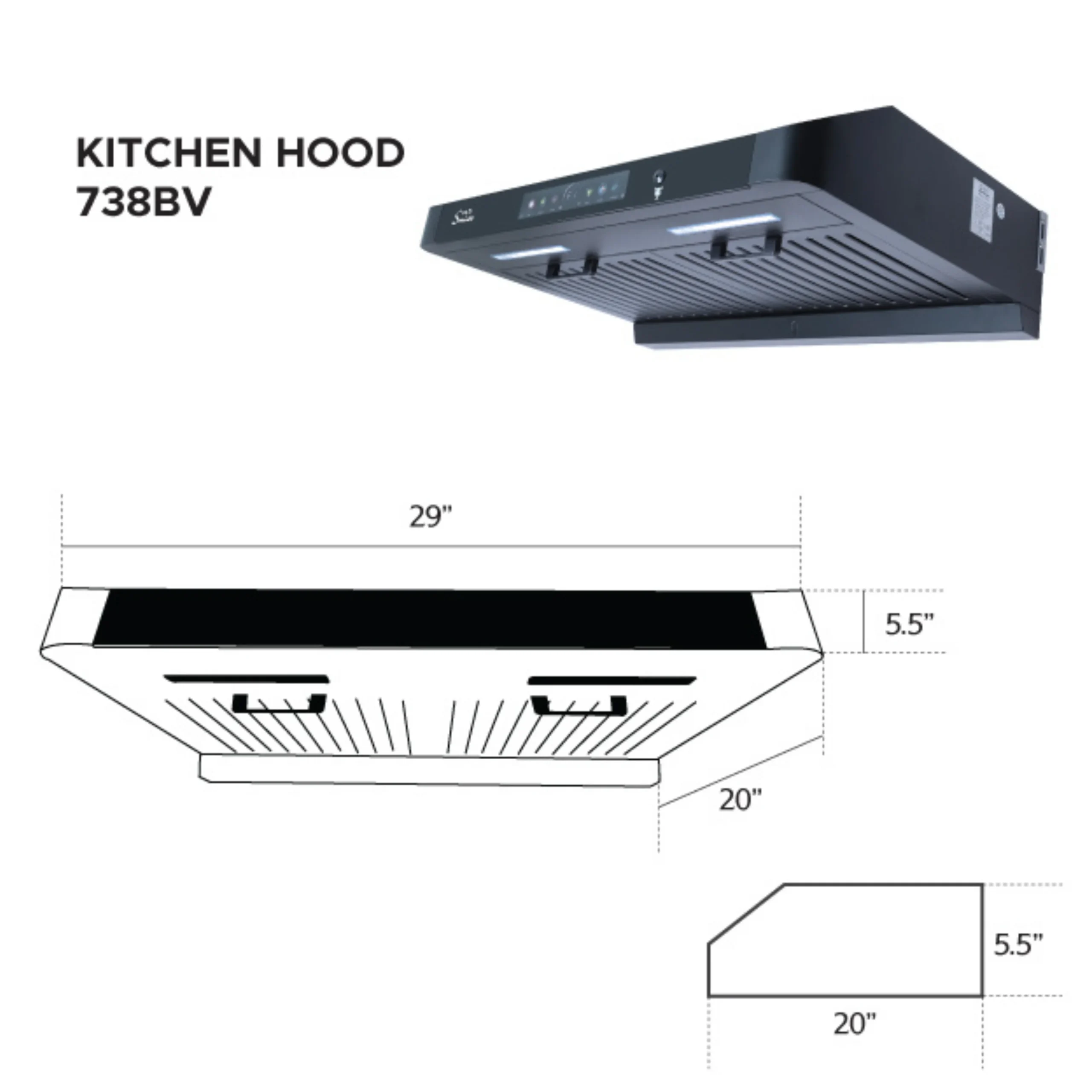 Gazi HY-738BV Smiss Kitchen Hood Gazi HY-738BV