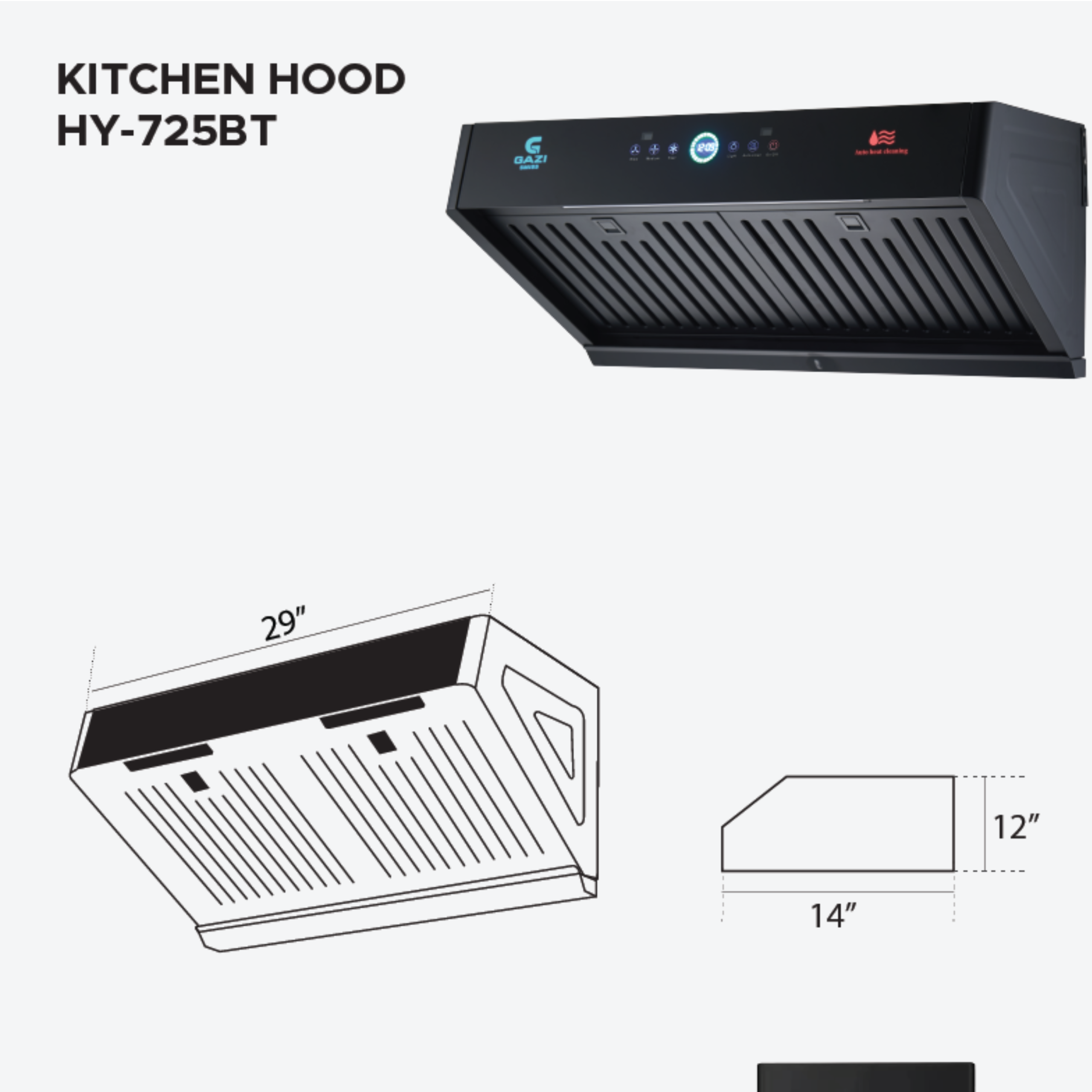 Gazi HY-725BT Smiss Kitchen Hood Gazi HY-725BT