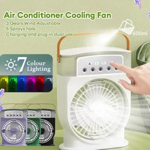 3 in 1 Mini Portable and Rechargeable Air Cooler Humidifier Fan 3 in 1 Mini Portable and Rechargeable Air Cooler Humidifier Fan