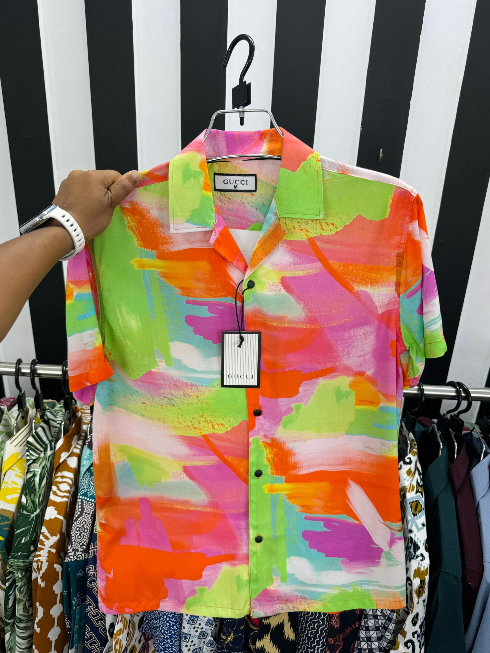 Luxury Social Men's shirts Turn-down Collar Shirt Casual Flower Print Short Sleeve online store