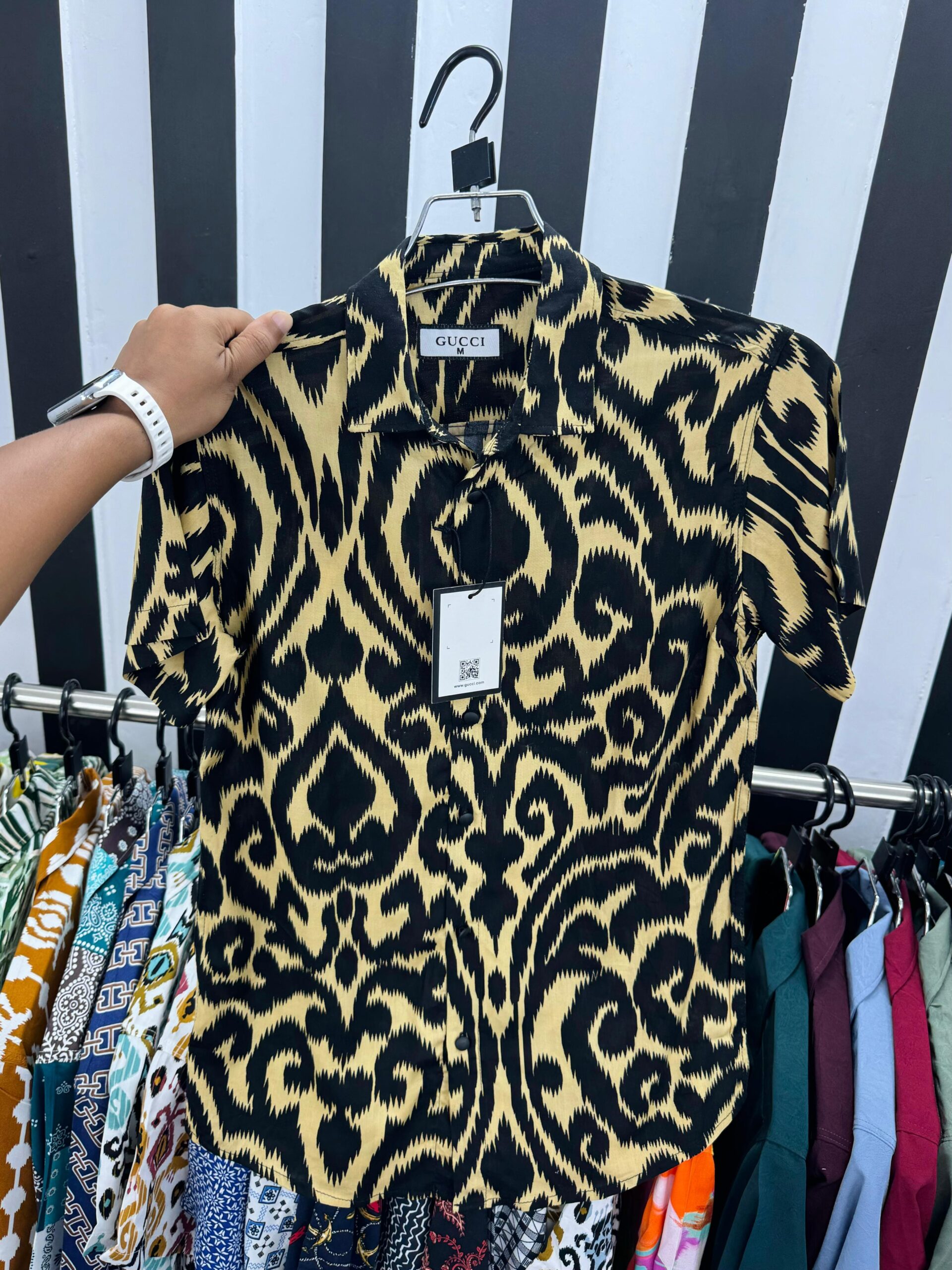 Luxury Social Men's shirts Turn-down Collar Shirt Casual Flower Print Short Sleeve online price