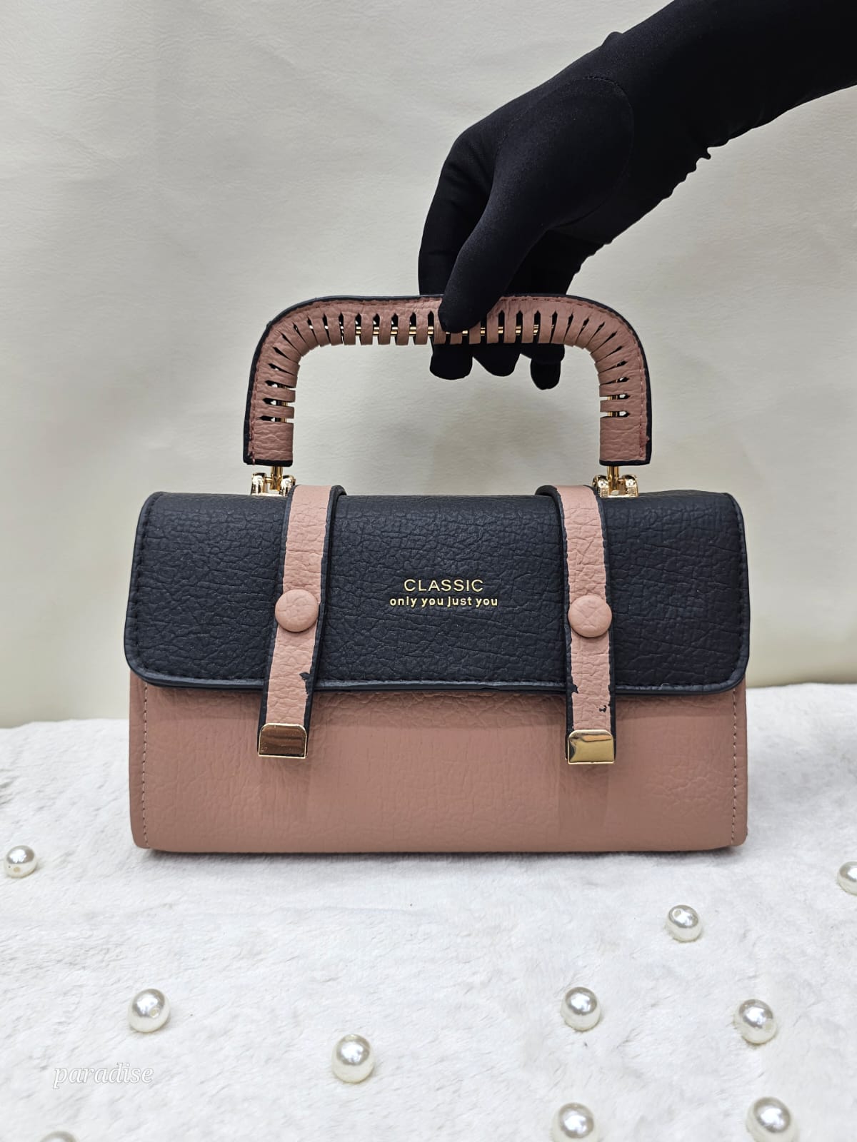 Trendy Luxe PVC Leather - Stylish and Durable - Distinct Charming - Dark Paste and Tuscany - Shoulder Bag online shop