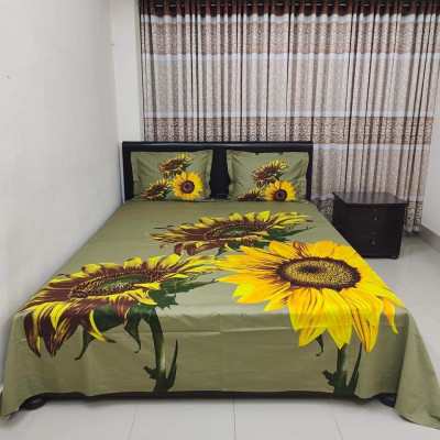 Luxury Cotton Double Size Twill Panel Bed Sheet Set online price