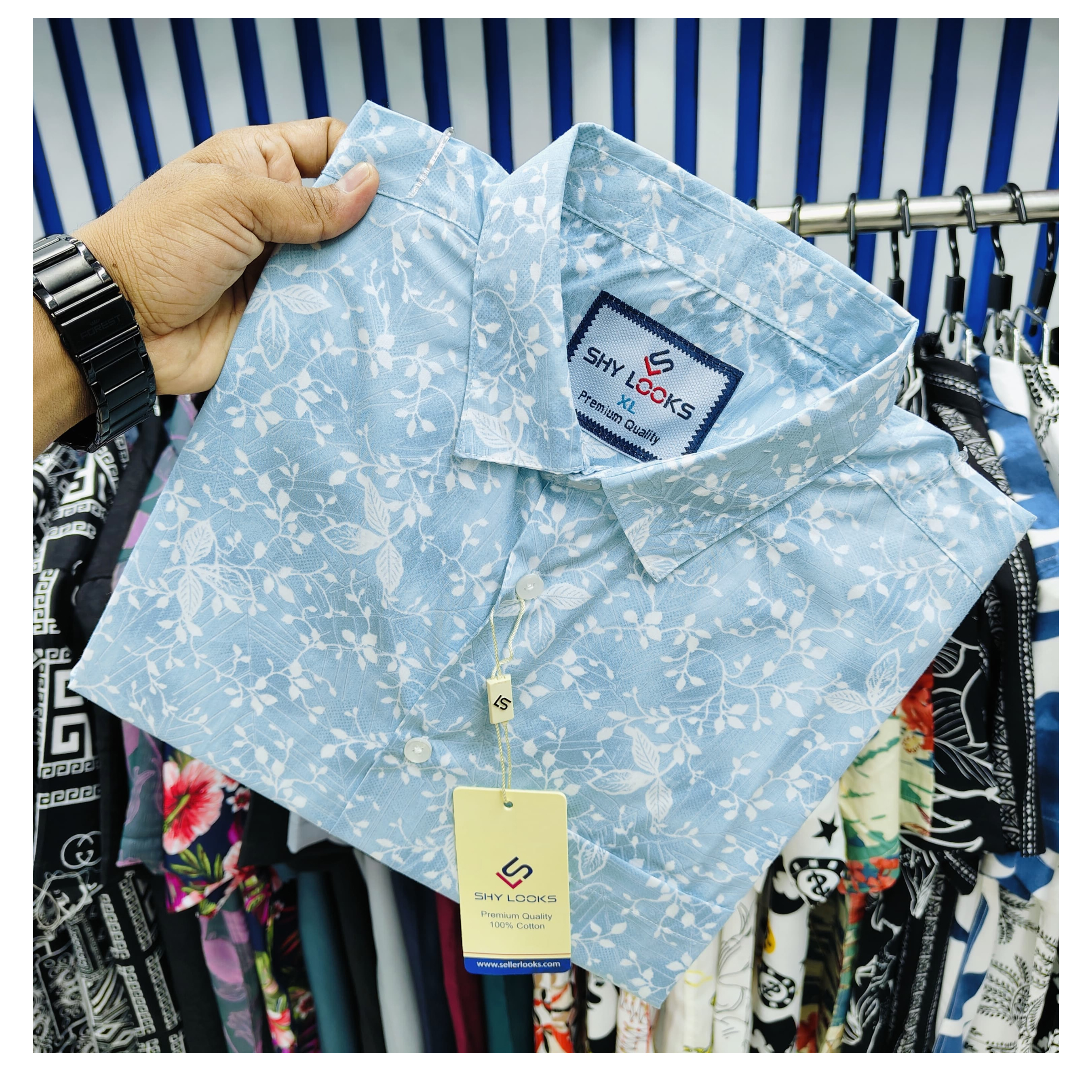 Pure Cotton full Sleeve Print Shirt online price